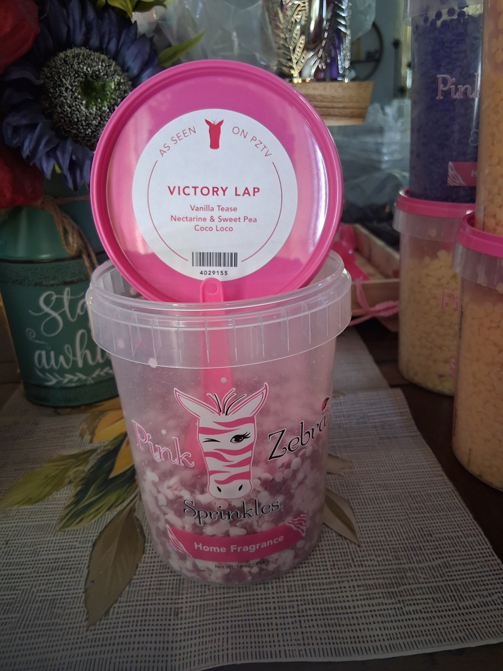 Pink Zebra Victory Lap Pink Home Fragrance Sprinkles Tub